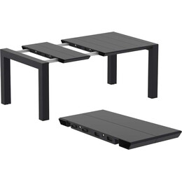 VEGAS BLACK 100X100/140Χ75εκ. ΕΠΕΚΤ.ΤΡΑΠΕΖΙ ΠΟΛ/ΝΙΟΥ