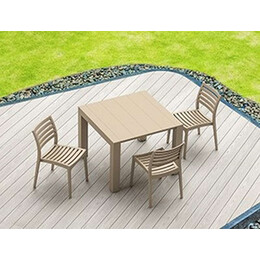 VEGAS TAUPE 100X100/140Χ75εκ. ΕΠΕΚΤ.ΤΡΑΠΕΖΙ ΠΟΛ/ΝΙΟΥ