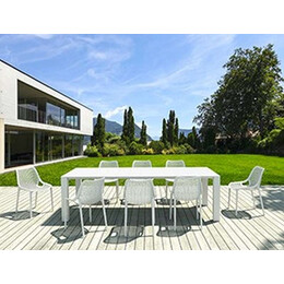 VEGAS WHITE 100X260/300Χ75εκ. ΕΠΕΚΤ.ΤΡΑΠΕΖΙ ΠΟΛ/ΝΙΟΥ