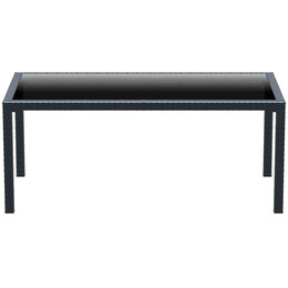 TAHITI DARK GREY 180Χ94Χ75εκ. ΤΡΑΠΕΖΙ ΜΕ ΤΖΑΜΙ ΠΟΛ/ΝΙΟΥ