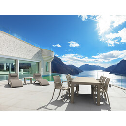 VEGAS TAUPE 100X180/220Χ75εκ. ΕΠΕΚΤ.ΤΡΑΠΕΖΙ ΠΟΛ/ΝΙΟΥ