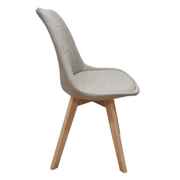 Καρέκλα Τραπεζαρίας Ξύλινη 4τμχ Bianca Beige Ύφασμα 49x53x82εκ.