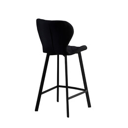 Σκαμπό Μπάρ 2τμχ Martin Μαύρο Ύφασμα 48x46x65/97εκ.