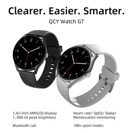 QCY Watch GT S8 Gray - 1,43" AMOLED touch, 466x466 60Hz Always On Call BT Smart Watch IPX8 14day