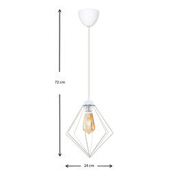 Φωτιστικό Οροφής Nura Megapap e27 Μεταλλικό Μονόφωτο Χρώμα Λευκό 24x24x72εκ.