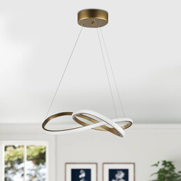 Φωτιστικό Οροφής led Luciano Megapap Μεταλλικό Μονόφωτο Χρώμα Χρυσό 47x40x60εκ.