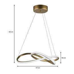 Φωτιστικό Οροφής led Luciano Megapap Μεταλλικό Μονόφωτο Χρώμα Χρυσό 47x40x60εκ.