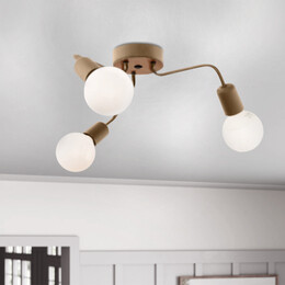 Φωτιστικό Οροφής Salvi Megapap e27 Μεταλλικό Τρίφωτο Χρώμα Χρυσό 44x44x10εκ.