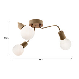 Φωτιστικό Οροφής Salvi Megapap e27 Μεταλλικό Τρίφωτο Χρώμα Χρυσό 44x44x10εκ.