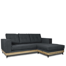 Καναπές Γωνιακός ArteLibre CALLIOPE Αναστρέψιμος Σκούρο Γκρι 250x184x100cm