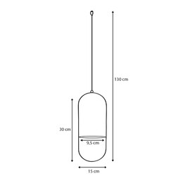 Βάση - Ζαρντινιέρα Κρεμαστή Μεταλλική για Φυτά Εσωτερικού και Εξωτερικού Χώρου Χρώμα Μαύρο Φ15εκ.