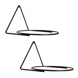 Βάση - Ζαρντινιέρα Επιτοίχια σετ 2 τμχ Μεταλλική για Φυτά Εσωτερικού και Εξωτερικού Χώρου Χρώμα Μαύρο 16x15x10εκ.