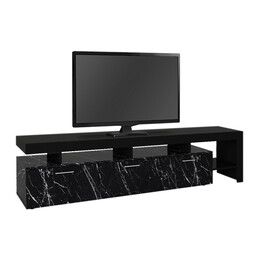 Έπιπλο Τηλεόρασης Acnes Megapap Χρώμα Μαύρο - Μαύρο εφέ Μαρμάρου 220x40x52εκ.