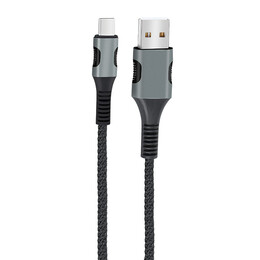 EGOBOO ChargeFlow Fabric Cable USB-A to USB-C, 1.2m, Black