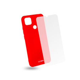 EGOBOO backcover for  Xiaomi Redmi 9C, Coral + Tempered Glass