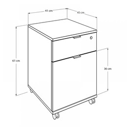 Συρταριέρα Γραφείου rio Megapap Τροχήλατη σε Χρώμα Ανθρακί 41x45x61εκ.