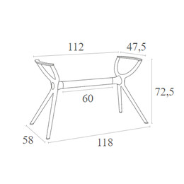 AIR ΒΑΣΗ BLACK MEDIUM 118X58X72,5εκ. ΠΟΛ/ΝΙΟΥ