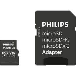Philips Microsdxc 256gb Class 10 u1 v30 a1 uhs-i με Αντάπτορα (Fm25mp45b/00) (Phifm25mp45b-00)