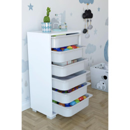 Ντουλάπι ArteLibre Με 6 Θέσεις BANDELE Λευκό Πλαστικό/Μοριοσανίδα 88x45.5x30cm