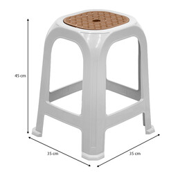 Σκαμπώ Πολυπροπυλενίου Στοιβαζόμενο Desia Megapap Χρώμα Λευκό 35x35x45εκ.