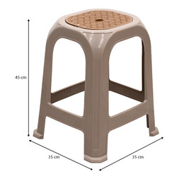 Σκαμπώ Πολυπροπυλενίου Στοιβαζόμενο Desia Megapap Χρώμα Μπεζ 35x35x45εκ.