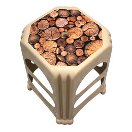 Σκαμπώ Πολυπροπυλενίου Στοιβαζόμενο Desia Megapap Χρώμα Μπεζ 37x37x45εκ.