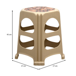 Σκαμπώ Πολυπροπυλενίου Στοιβαζόμενο Desia Megapap Χρώμα Μπεζ 37x37x45εκ.