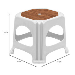 Σκαμπώ Πολυπροπυλενίου Στοιβαζόμενο Desia Megapap Χρώμα Λευκό 35x35x32εκ.