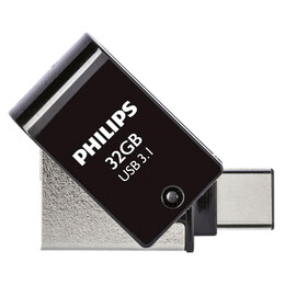 Philips 2-in-1 32gb usb 3.1 Stick με Σύνδεση usb-c Μαύρο (Phusb32g2in1otggu3c) (Phiphusb32g2in1otggu3c)
