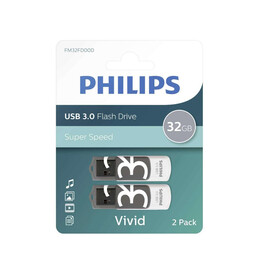 Philips Vivid Pack 32gb usb 3.0 Stick Γκρι (Phusb32gvividu3p2) (Phiphusb32gvividu3p2)