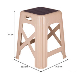 Σκαμπώ Πολυπροπυλενίου Στοιβαζόμενο Χρώμα Μπεζ 36,5x36,5x44εκ.