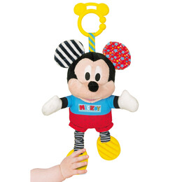 Baby Clementoni Disney Baby Βρεφικό Παιχνίδι Mickey Χνουδωτό-Κουδουνίστρα Για 6+ Μηνών
