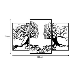 Διακοσμητικό Τοίχου Tree Love Megapap Μεταλλικό Χρώμα Μαύρο 116x71εκ.