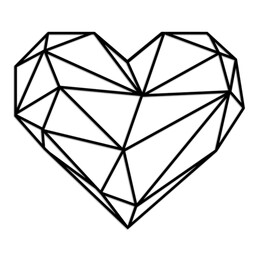 Διακοσμητικό Τοίχου Heart Megapap Μεταλλικό Χρώμα Μαύρο 47x40εκ.