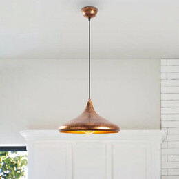 Φωτιστικό Οροφής Barek Megapap e27 Μεταλλικό Μονόφωτο Χρώμα Bronze Φ34x119εκ.