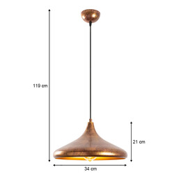 Φωτιστικό Οροφής Barek Megapap e27 Μεταλλικό Μονόφωτο Χρώμα Bronze Φ34x119εκ.