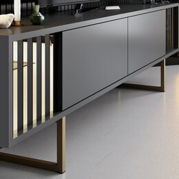 Σύνθεση Τηλεόρασης Goldline Megapap Χρώμα Ανθρακί - Χρυσό 180x30x48εκ.