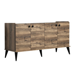 Μπουφές Lidya Megapap Χρώμα Καρυδί - Μαύρο εφέ Μαρμάρου 182x41x82,5εκ.