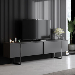 Έπιπλο Τηλεόρασης Luxe Megapap Χρώμα Ανθρακί 180x30x50εκ.