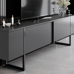 Έπιπλο Τηλεόρασης Luxe Megapap Χρώμα Ανθρακί 180x30x50εκ.