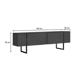 Έπιπλο Τηλεόρασης Luxe Megapap Χρώμα Ανθρακί 180x30x50εκ.