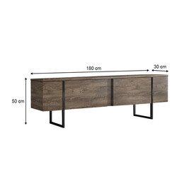 Έπιπλο Τηλεόρασης Luxe Megapap Χρώμα Καρυδί 180x30x50εκ.