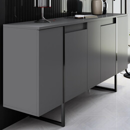 Μπουφές Luxe Megapap Χρώμα Ανθρακί 160x35x80εκ.