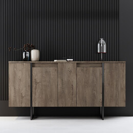 Μπουφές Luxe Megapap Χρώμα Καρυδί 160x35x80εκ.