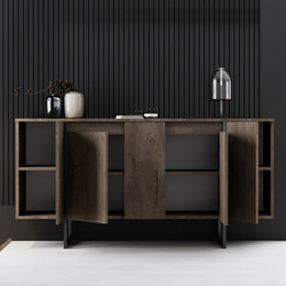 Μπουφές Luxe Megapap Χρώμα Καρυδί 160x35x80εκ.