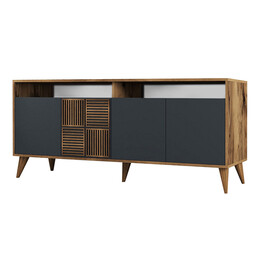 Μπουφές Milan Megapap Χρώμα Καρυδί - Ανθρακί 180x35x78,6εκ.