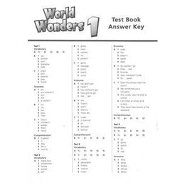World Wonders 1 Test Answer key