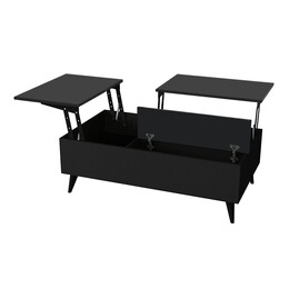 Τραπεζάκι Σαλονιού roy Megapap με Σερβιτόρο Χρώμα Μαύρο 121x69x40εκ.