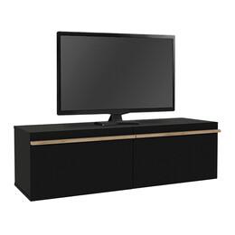 Έπιπλο Τηλεόρασης Επιτοίχιο Morel Megapap με led Χρώμα Μαύρο 140x41,8x40εκ.