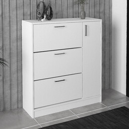 Παπουτσοθήκη Neft Megapap Χρώμα Λευκό 105x29,6x113εκ.